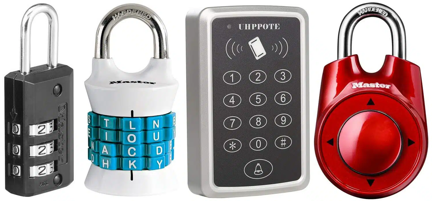 An image of different escape room locks