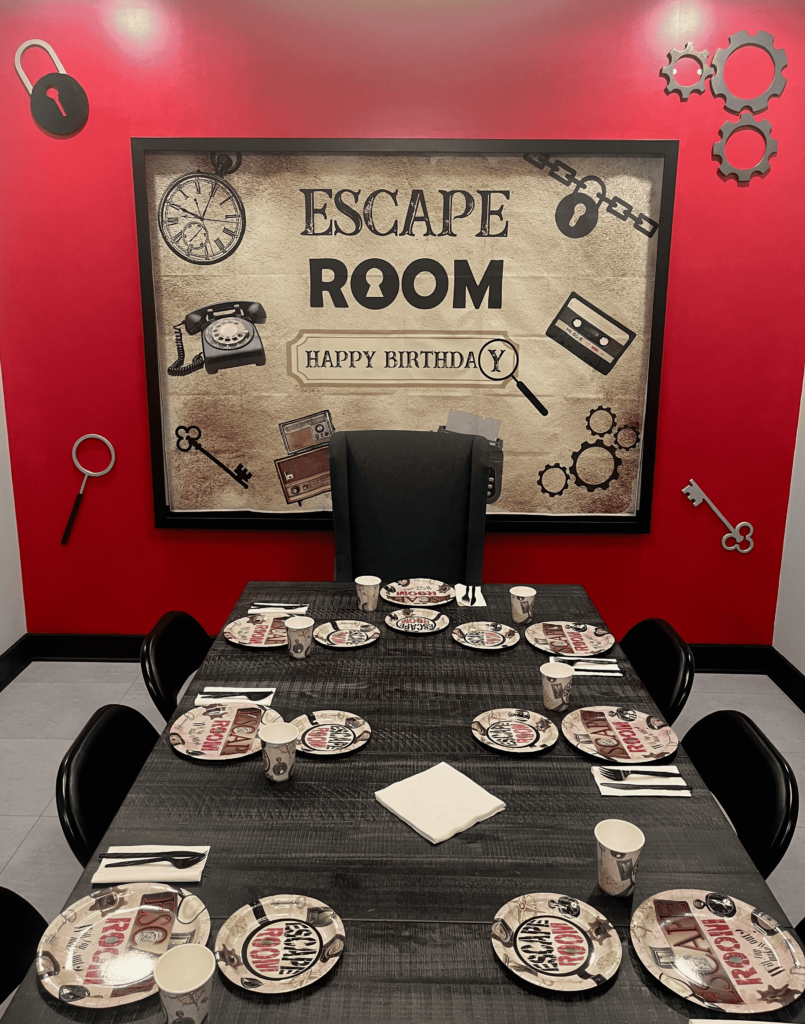 Escape room side of party room